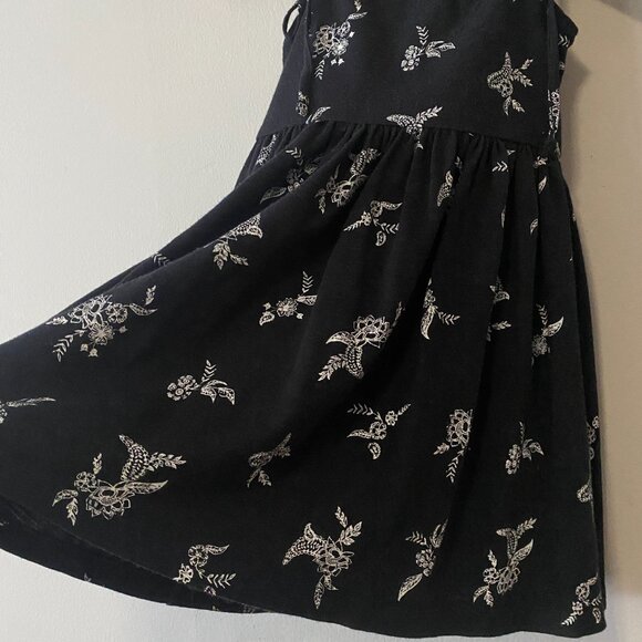 Handmade Children's Cotton Black White Floral Lace Tie Spaghetti Strap Dress - Picture 13 of 14